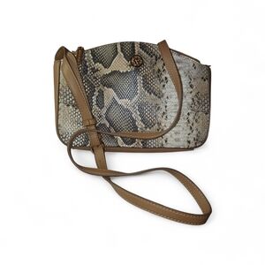 Anne Klein Brown Snake Print Crossbody Bag